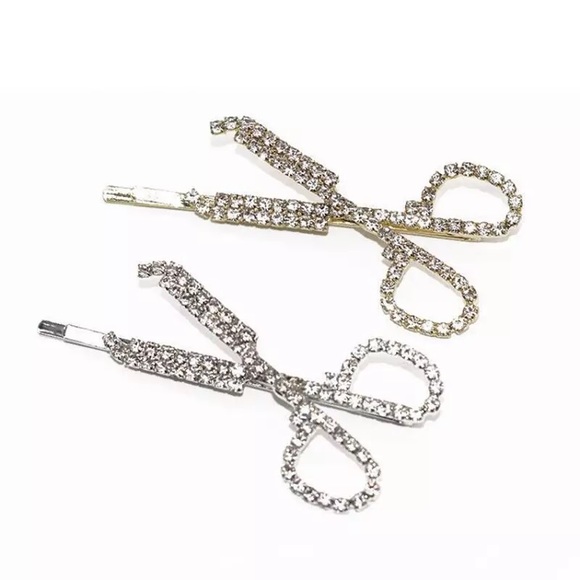 Diamond encrusted Scissors Hair Pin - Picture 5 of 5